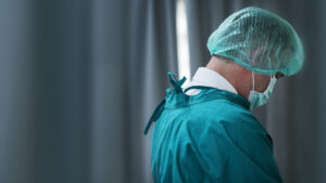 Medical professional in protective gear